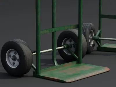Hand Truck Low-poly 3D model 4