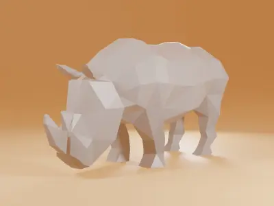 Rhinoceros Meshes Low-poly  3D model