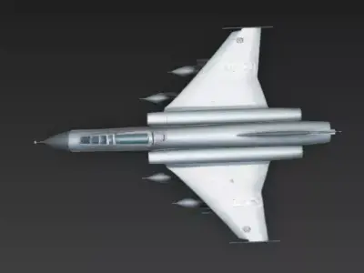 Heavy Payload Fighter Jet 3D Model Swing Wing Aircraft Low-poly 3D model