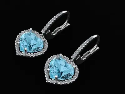 Heart shaped earrings 3D print model