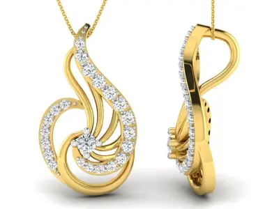 3d printable model diamond pendant gold 3D print model