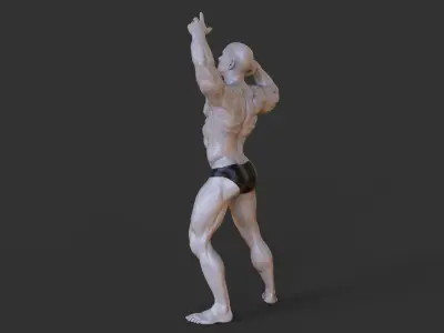 Bodybuilder Pose 3D print model 2