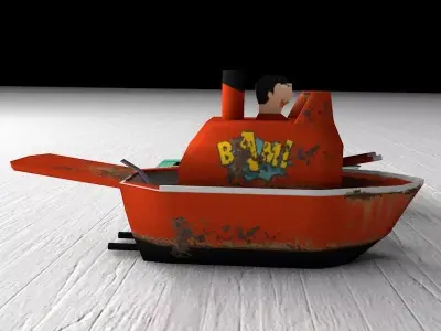 Pop Pop Boat Toys Low-poly 3D model