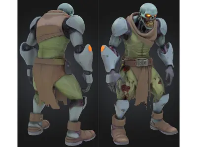 Undead Cyber Gladiator Low-poly 3D model