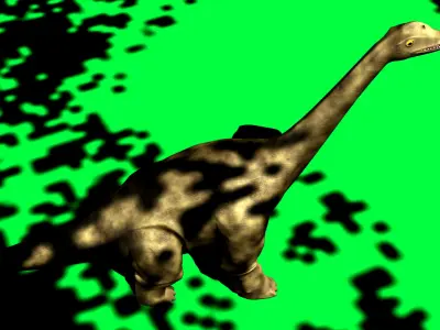 Brachiosaur model dinosaur in grass Low-poly 3D model