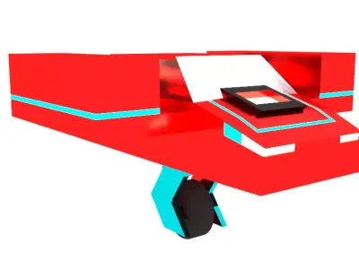 Low poly car minecraft rocket Free low-poly 3D model