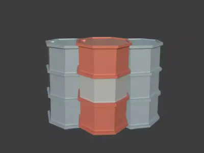 barrel three barrels Free low-poly 3D model