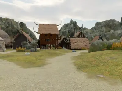 Viking Village Landscape 3D model