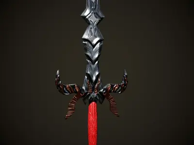 Stylized Sword V2 GameReady Free low-poly 3D model