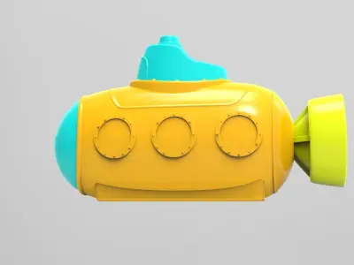 Toy submarine 3D model