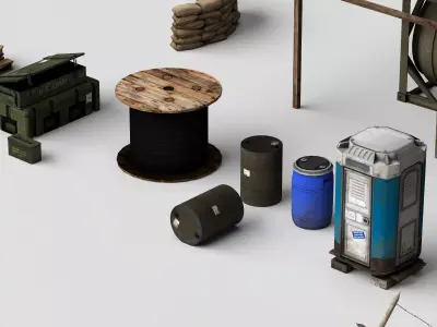 Military Base Outpost Game Environment Modular Collection 3D model