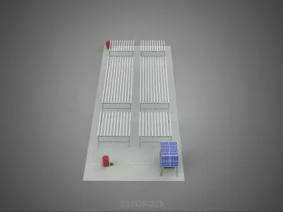 NFT FIELD AEROPONIC HYDROPONIC CROP PLANT FARM SOLAR POWERED IOT 3D model