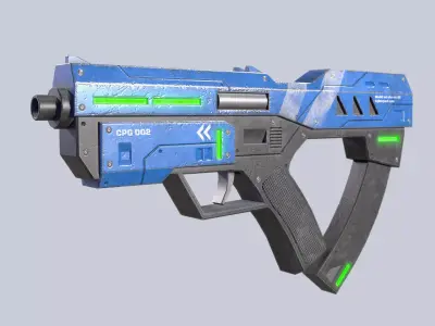 Cyberpunk gun Low-poly 3D model purchase