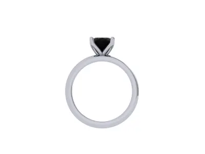 Oval Solitaire Ring 3D print model 5