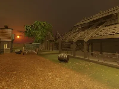 Night Village 3D model