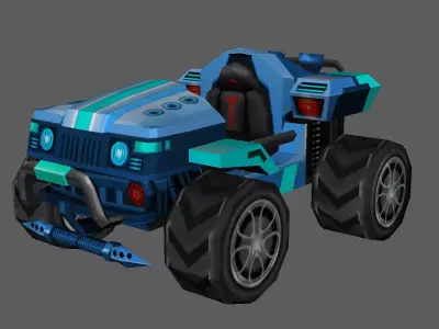 Low poly car model off road vehicle Free low-poly 3D model