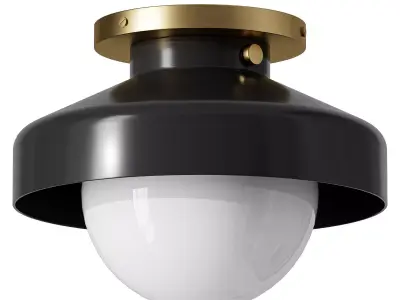 Darren Industrial Metal Dome Ceiling Light 3D model