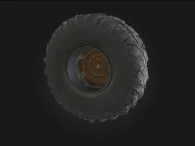 Rugged Wheel  Heavy-Duty Tire Model for Off Road 3D model