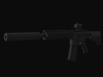 M4A1 Tactical Low Poly Low-poly 3D model