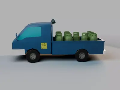 gas truck in Jordan Low-poly 3D model