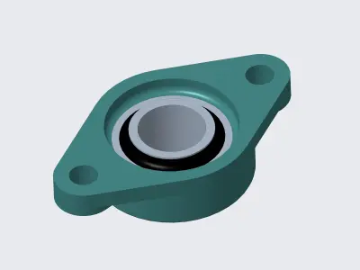 Ball Bearing Cast Iron Diamond Flanged Free 3D model