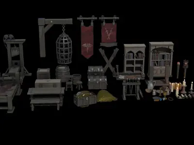 Blender 3 Become a Prop Artist Dungeon Pack 3D model
