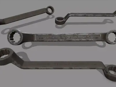 Wrench Low-poly 3D model 8