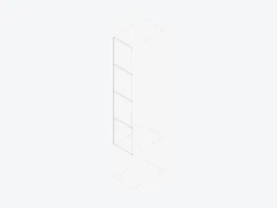 Locker - Laminate - Integral - Classic - High Base - 4 Door Low-poly 3D model