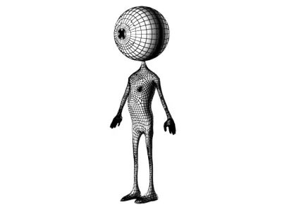 3D Stick Man Low-poly 3D model