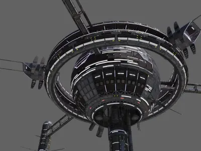 Space Station Low Poly Low-poly 3D model purchase