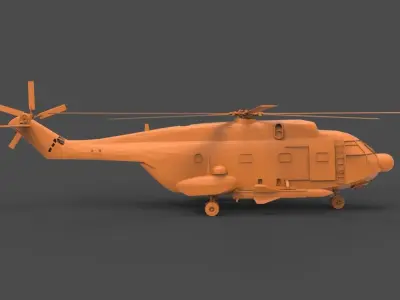 sa321 orange helicopter 3D print model