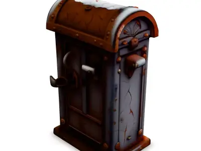 Vintage Rusty Mailbox 3D Model Low-poly 3D model