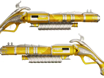 Antique fantasy shotgun   3D model