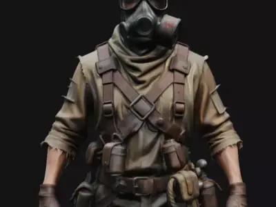 Post Apocalyptic Scavenger Character 3D model