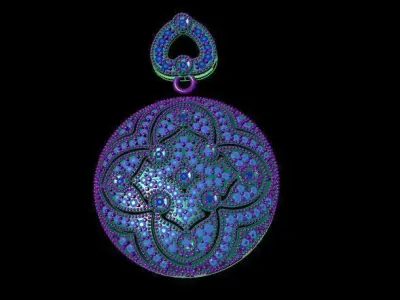 Royal Antique Diamond Pendants 3D print model