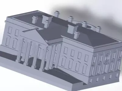 white house Low-poly 3D model