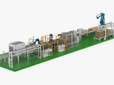 Fully Automatic Air Conditioners Packaging Line 3D model