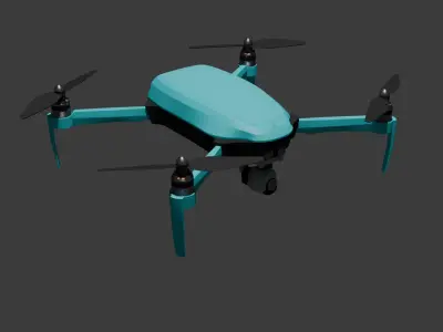 Realistic Foldable Drone  Low and High Poly 3D Model 3D model