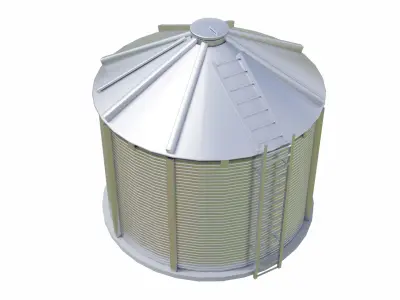 Customized Grain Bin Low-poly 3D model
