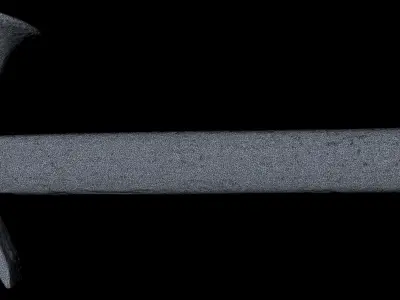 Hammer High Poly with wooden handle 3D model