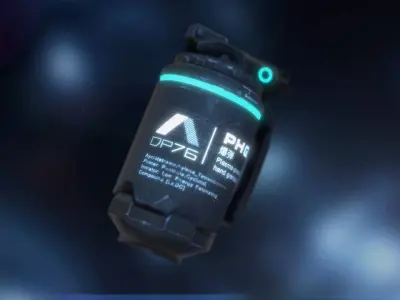 Plasma-Powered Hand Grenade Low-poly 3D model