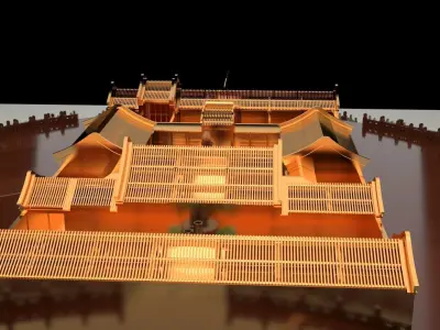 Chinese courtyard house 3D model 4