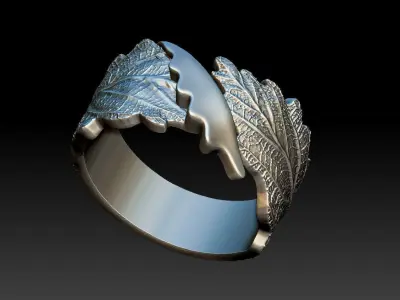 Leaf Ring 3D print model