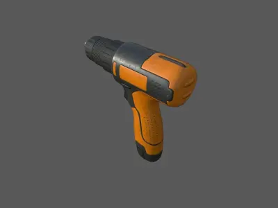 Cordless drill Low-poly 3D model