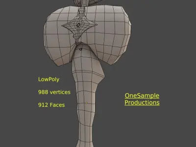 War Mace  RockWail  LowPoly Game-Ready Low-poly 3D model