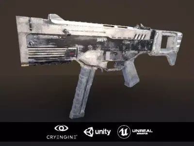 SN6 Submachine gun Low-poly 3D model