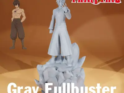 Fairy Tail - Gray Fullbuster - 3d print - split part 3D print model