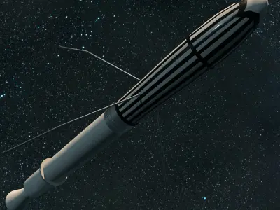 Explorer 1 Satellite Low-poly 3D model