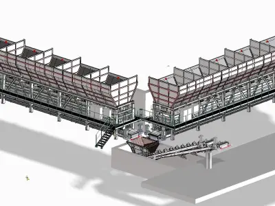 Concrete batching plant hopper feeders 200Ton-Hour 3D model