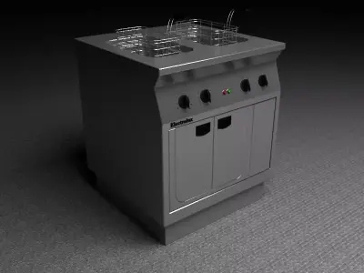 deep fat fryer double 3D model